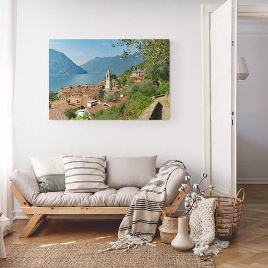 Tablou Canvas - Vedere Sala Comacino lacul Como Italia - Zibo.ro