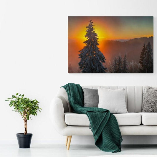 Tablou canvas romanesc - Apus de soare în Decembrie în Munții Ciucului - Cameradevis.ro Cameradevis.ro