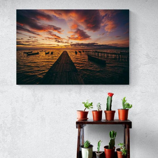 Tablou canvas romanesc - Batranul port din Sarichioi, Jud. Tulcea - Cameradevis.ro