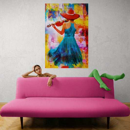 Tablou canvas -Fata cu vioara - Cameradevis.ro