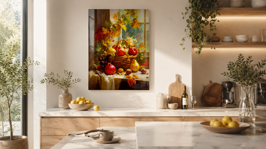 bucătărie modernă decorată cu tablou Zibo.ro pe aluminiu lucios