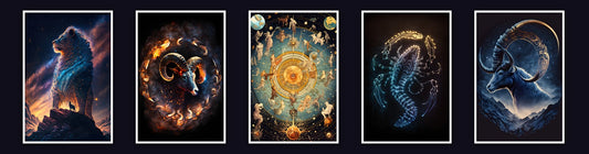 Tablouri cu zodii: Leu, Berbec, Roata Zodiacului, Scorpion, Capricorn