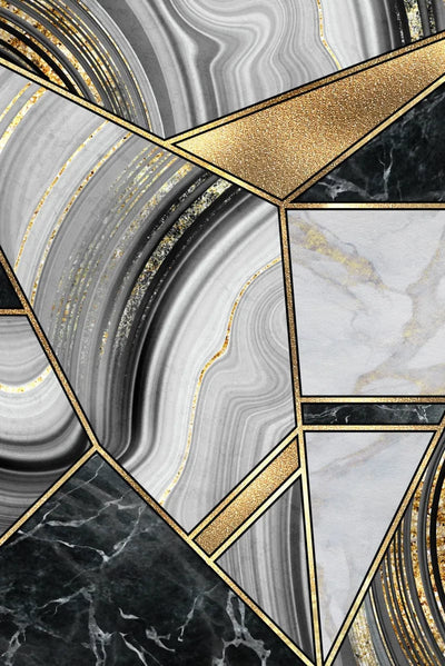 Tablou decorativ - Gold & Black Abstract 10