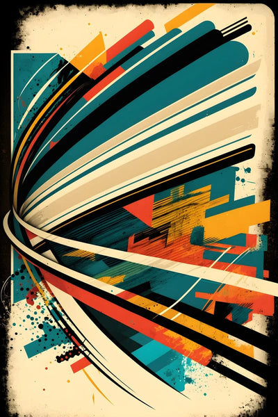 Tablou decorativ - Linii colorate in explozie Abstract 3D 107