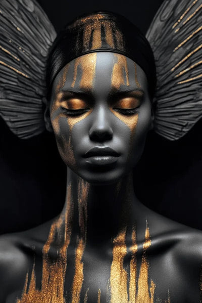 Tablou decorativ - Gold&Black 77