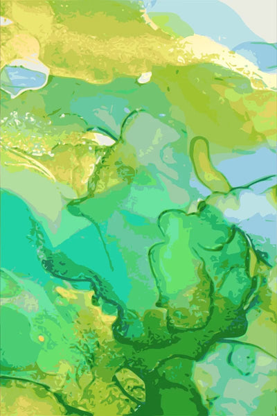 Tablou decorativ - Verde Galben Abstract