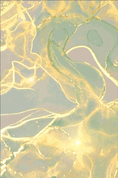 Tablou decorativ - Verde-auriu abstract