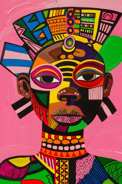 Tablou decorativ - Portret pop-art cu ochelari colorati Afro 84