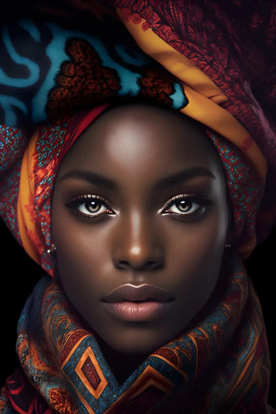 Tablou decorativ - Turban si esarfa cu modele traditionale Afro 98
