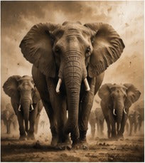 Tablou decorativ - Turma de elefanti