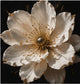 Tablou decorativ floare alba de portelan macro
