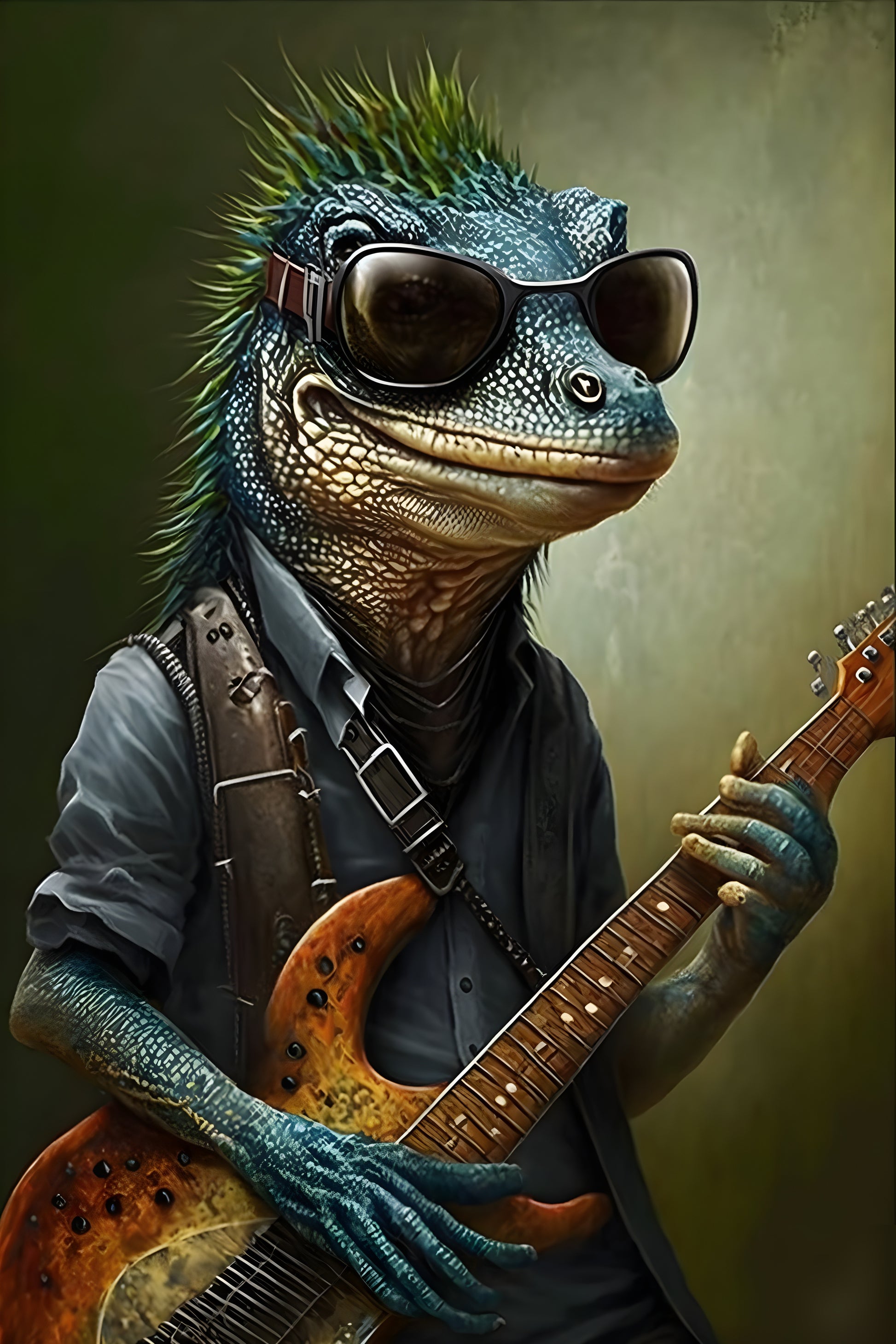 Tablou decorativ - Iguana Punk
