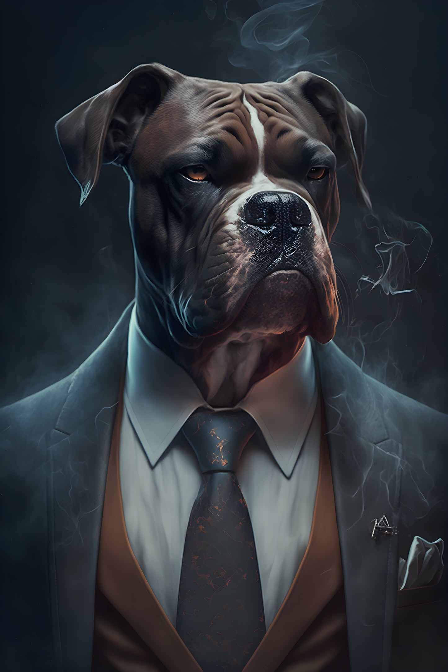 Tablou decorativ - Boxerul în Costum Maro