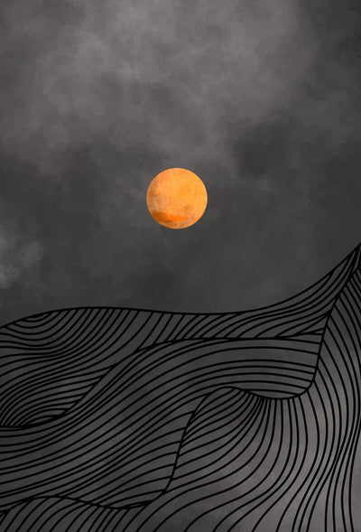 Tablou decorativ - Abstract luna aurie