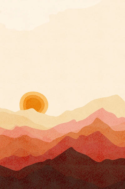 Tablou decorativ - Abstract Munti Gradient Portocaliu