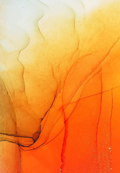 Tablou decorativ - Abstract Watercolor Portocaliu