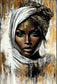 Tablou decorativ - Africana cu voal alb