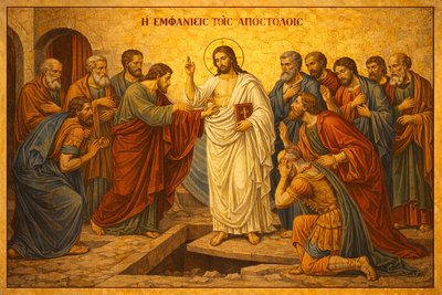 Icoană - Apariția lui Iisus înaintea apostolilor