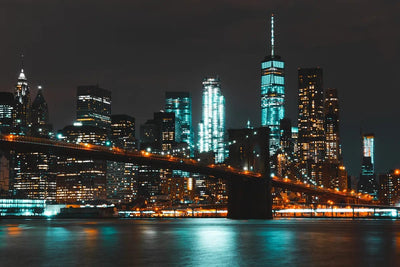 Tablou decorativ - Brooklyn Bridge pe timpul noptii