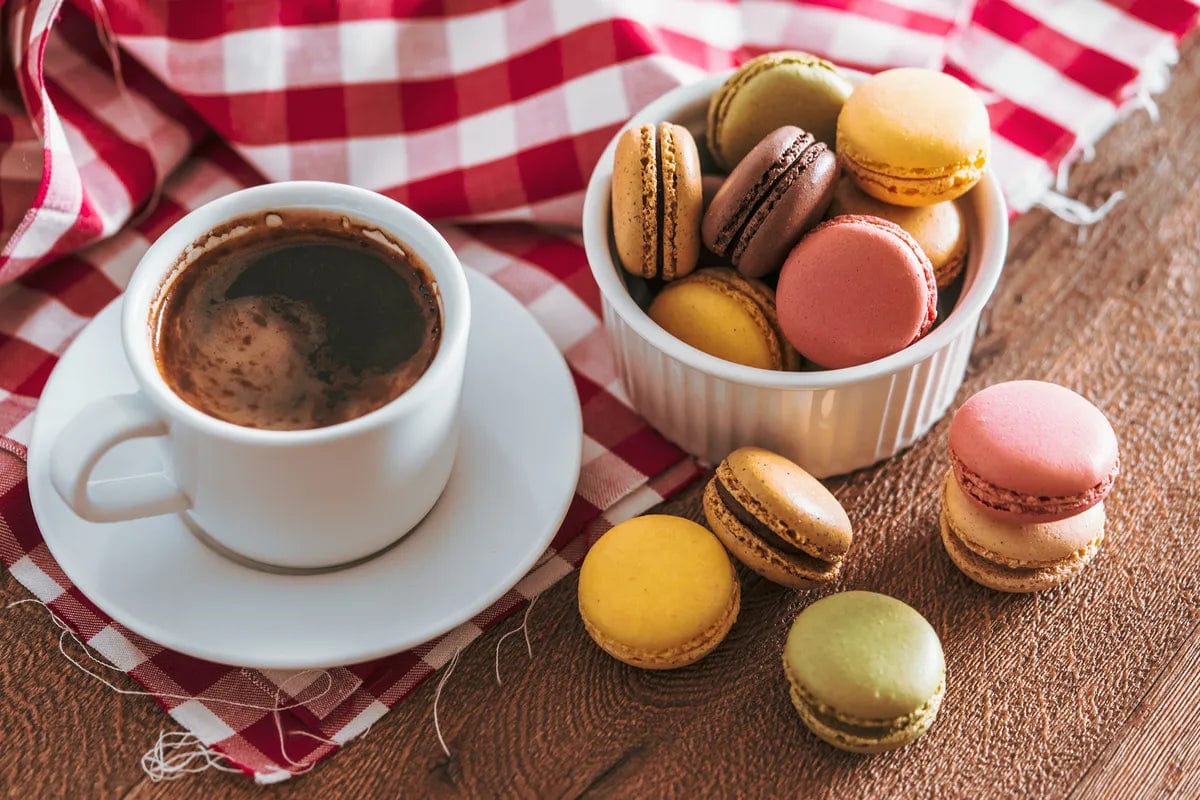Tablou Canvas - Cafea si macaroons