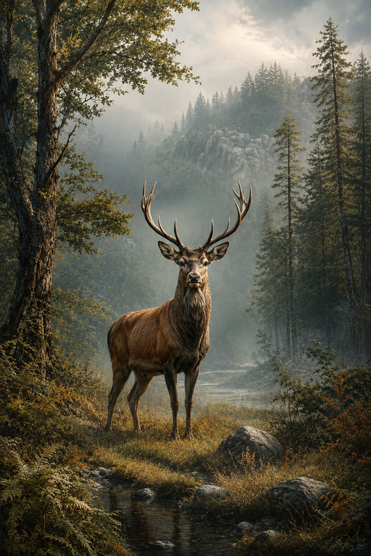 Tablou decorativ - Cerb Regal în Pădure