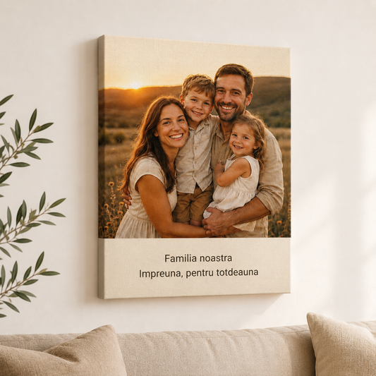 Tablou personalizat cu poza si text