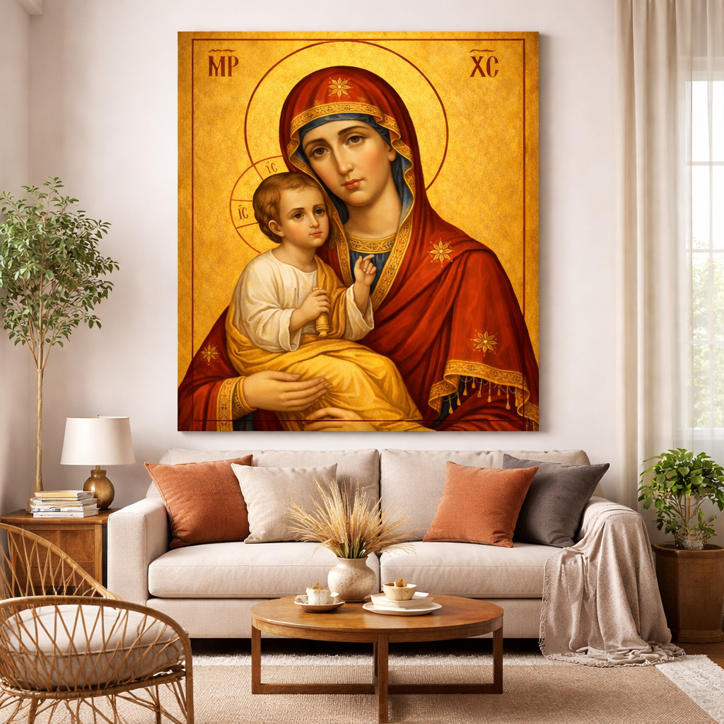Icoana pe panza - Maica Domnului cu Pruncul