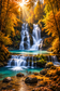 Tablou decorativ - Cascade de toamnă aurie