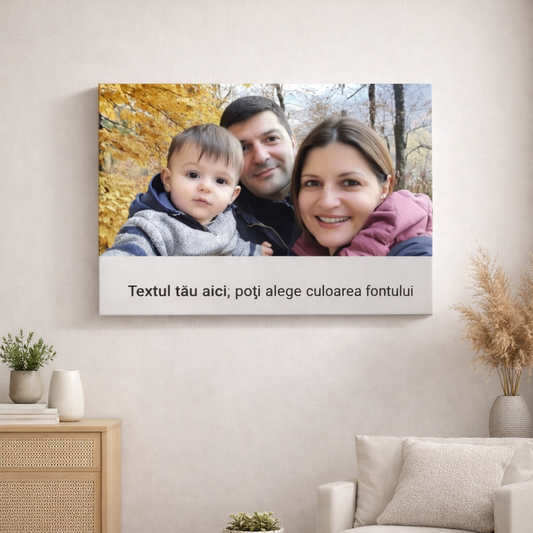 Tablou personalizat cu poza ta si text, tip peisaj (landscape)
