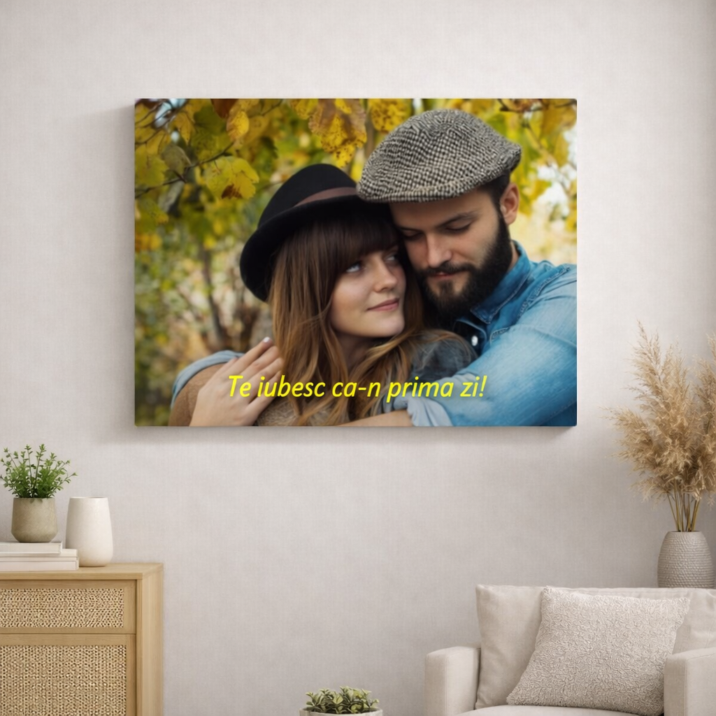 Tablou personalizat cu poza si text