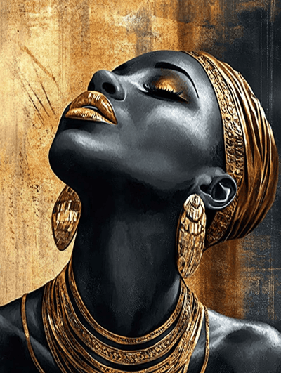 Tablou decorativ - Chip Feminin African întrebător