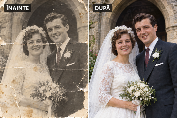 Tablou cu fotografia ta veche restaurata cu Zibo AI