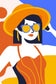 Tablou Canvas - Eleganta Femeii in Costum de Baie Portocaliu