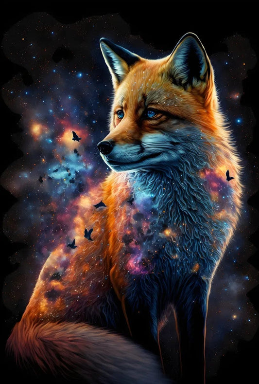 Tapet textil pentru camera copilului "Fox with colors" -  1,5 X 2,2 m