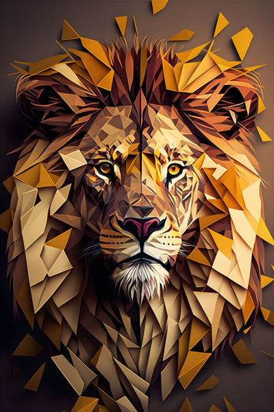 Tablou decorativ - Geometric lion head