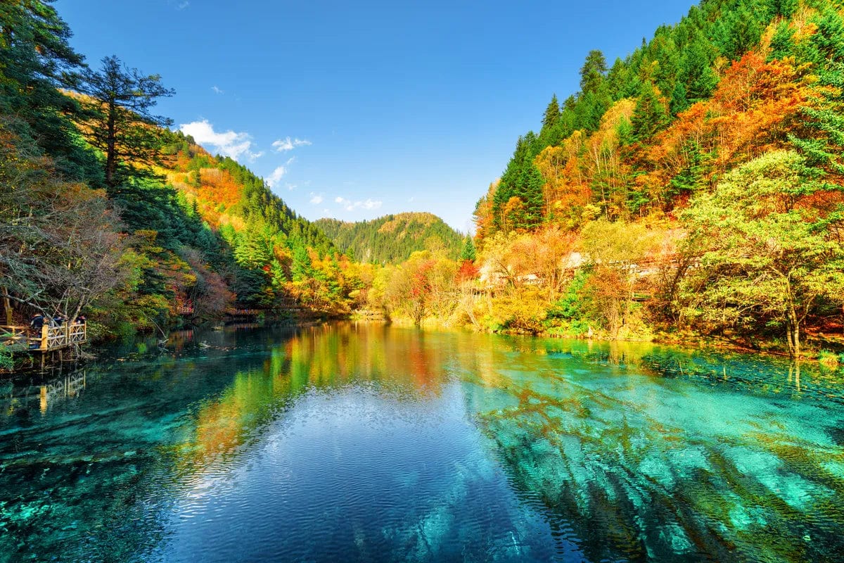 Tablou Canvas - Eleganta Parcului National Jiuzhai Valley