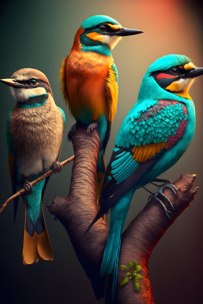 Tablou decorativ - Light blue birds