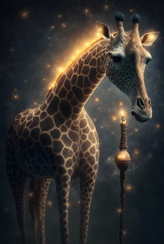 Tapet textil pentru camera copilului "Magical giraffe" -  1,5 X 2,2 m
