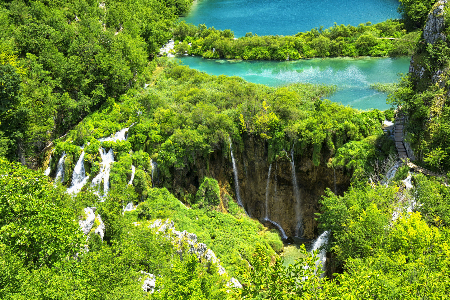 Tablou canvas cu lacurile Plitvice văzute de sus