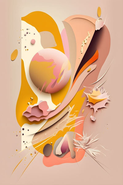 Tablou decorativ - Eleganta Portocalie Abstracta