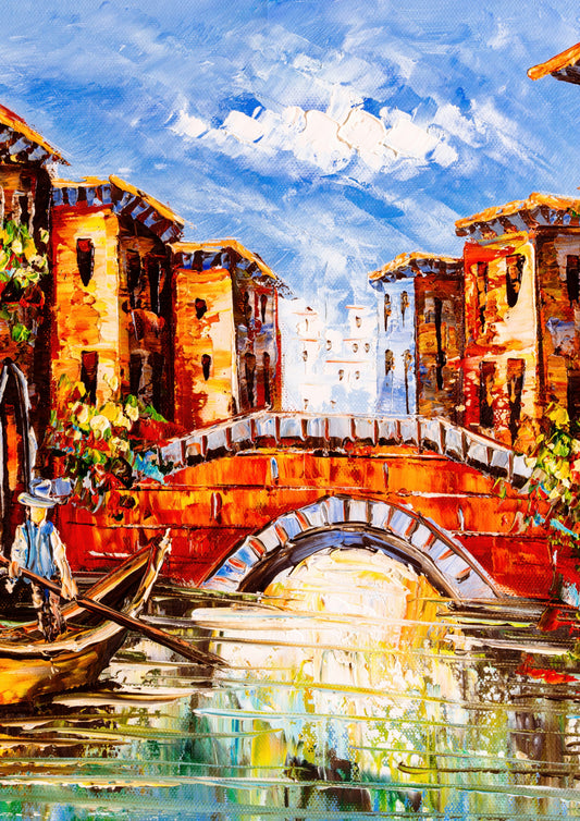 Tablou decorativ cu pod peste canal in Venetia