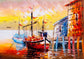 Tablou decorativ portul pescarilor, pictura in ulei