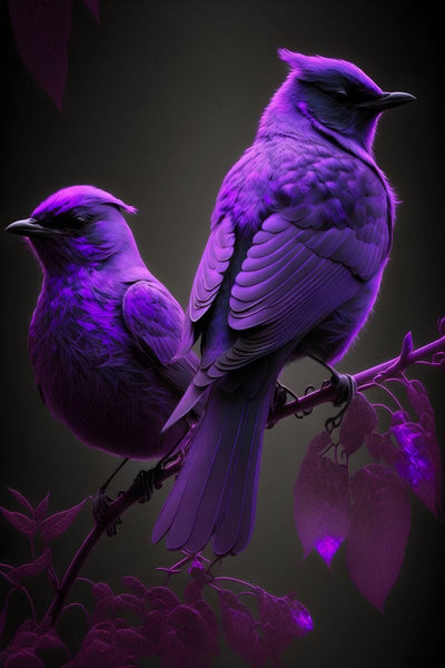 Tablou decorativ - Pasari Violete