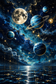 Tablou decorativ - Planete in noapte - Zibo.ro