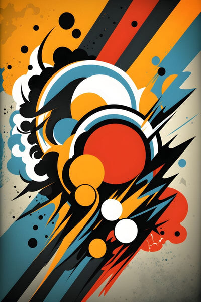 Tablou decorativ - Portocaliu si Albastru Abstract