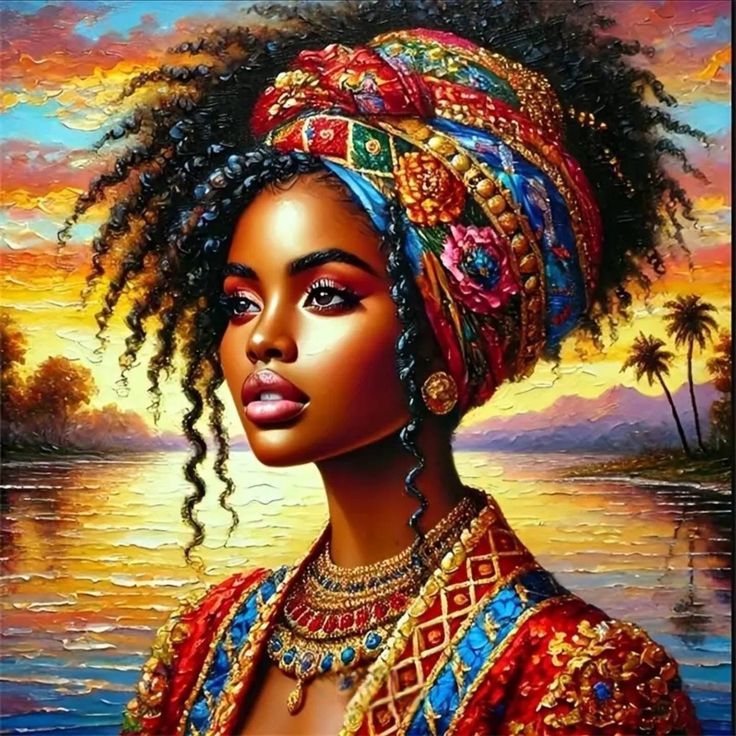 Tablou decorativ - Printesa africana ireal de frumoasa