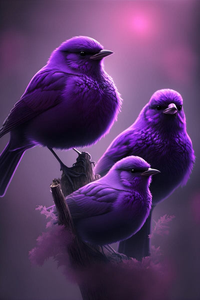 Tablou decorativ - Pasari Violet