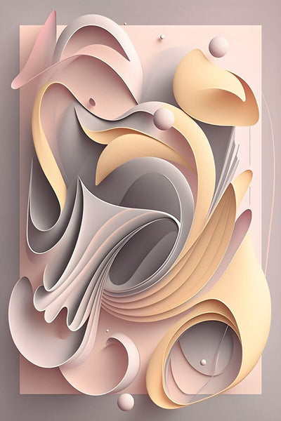 Tablou decorativ - Roz Pal Abstract