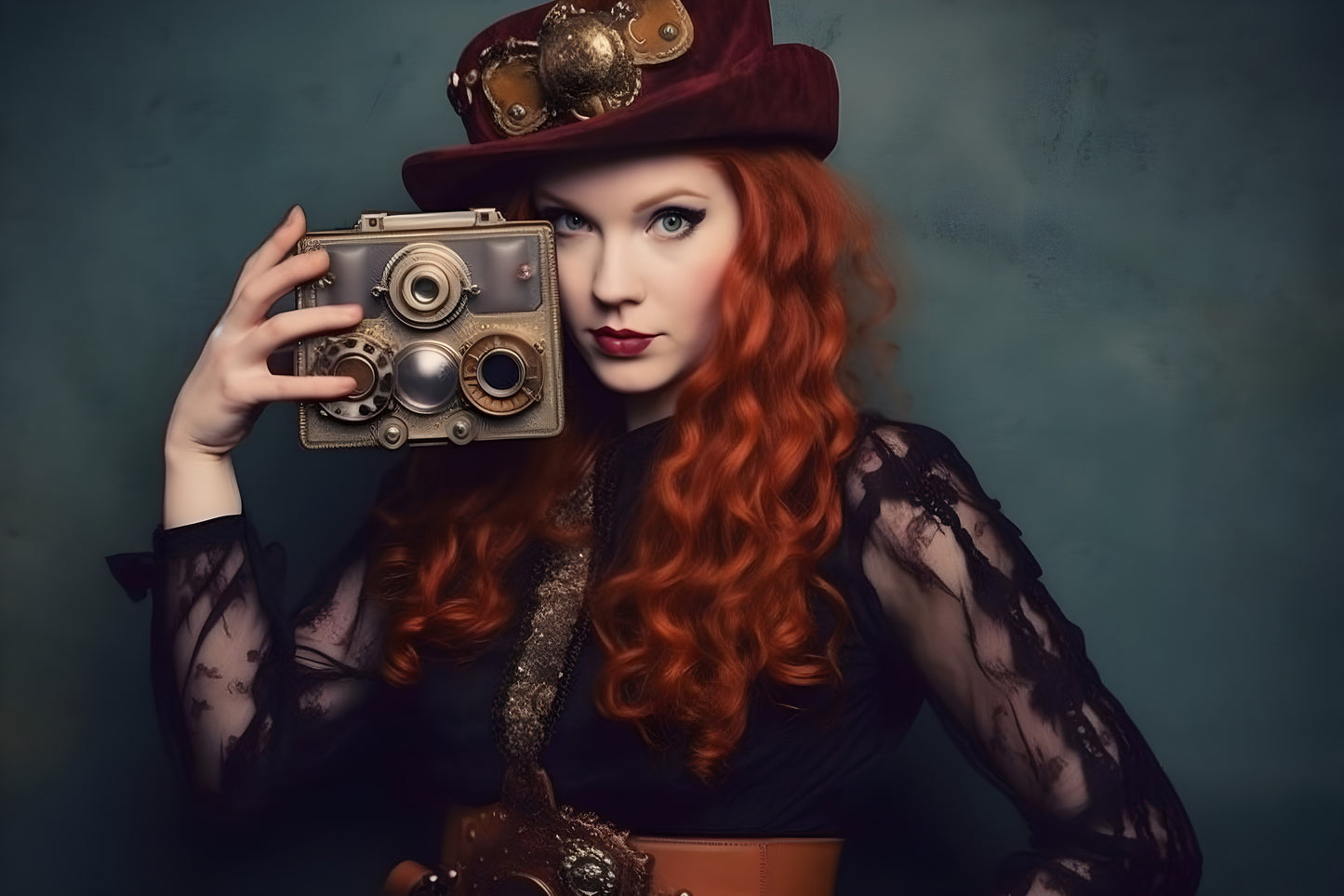 Tablou decorativ - Fotografa cu Aparat de Alamă