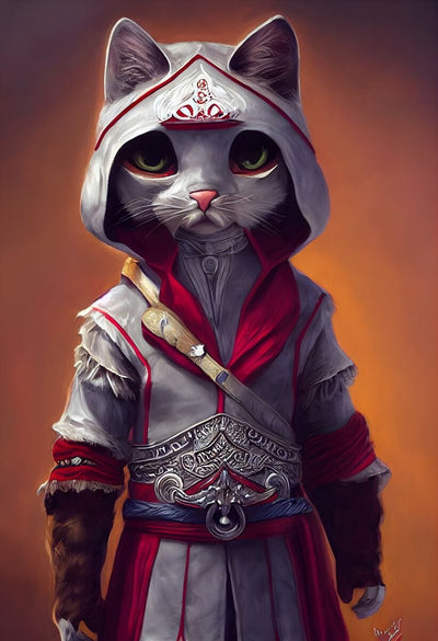 Tablou decorativ - Samurai Cat